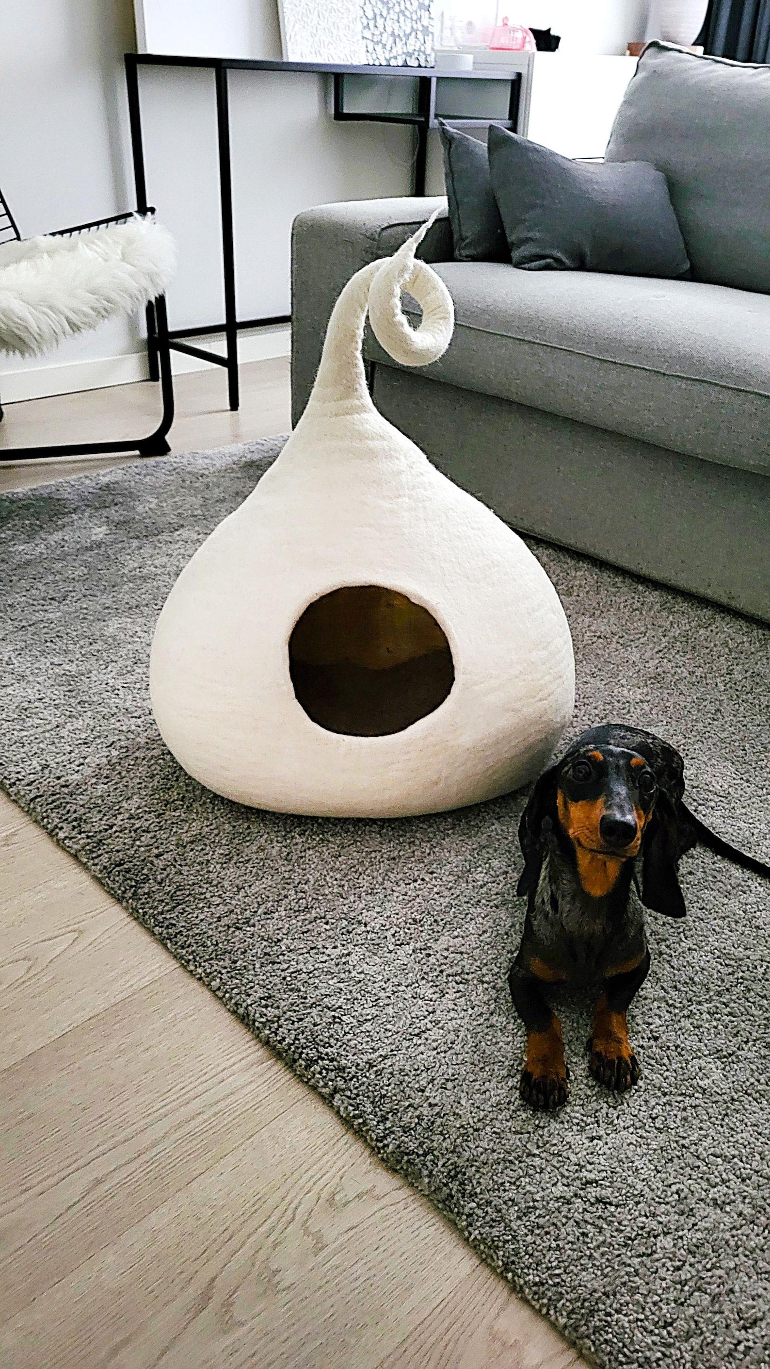 Pawlagom Handmade Cozy Woolen Bed for Cats and Dogs | 100% Natural Pet Nest Made in Poland
