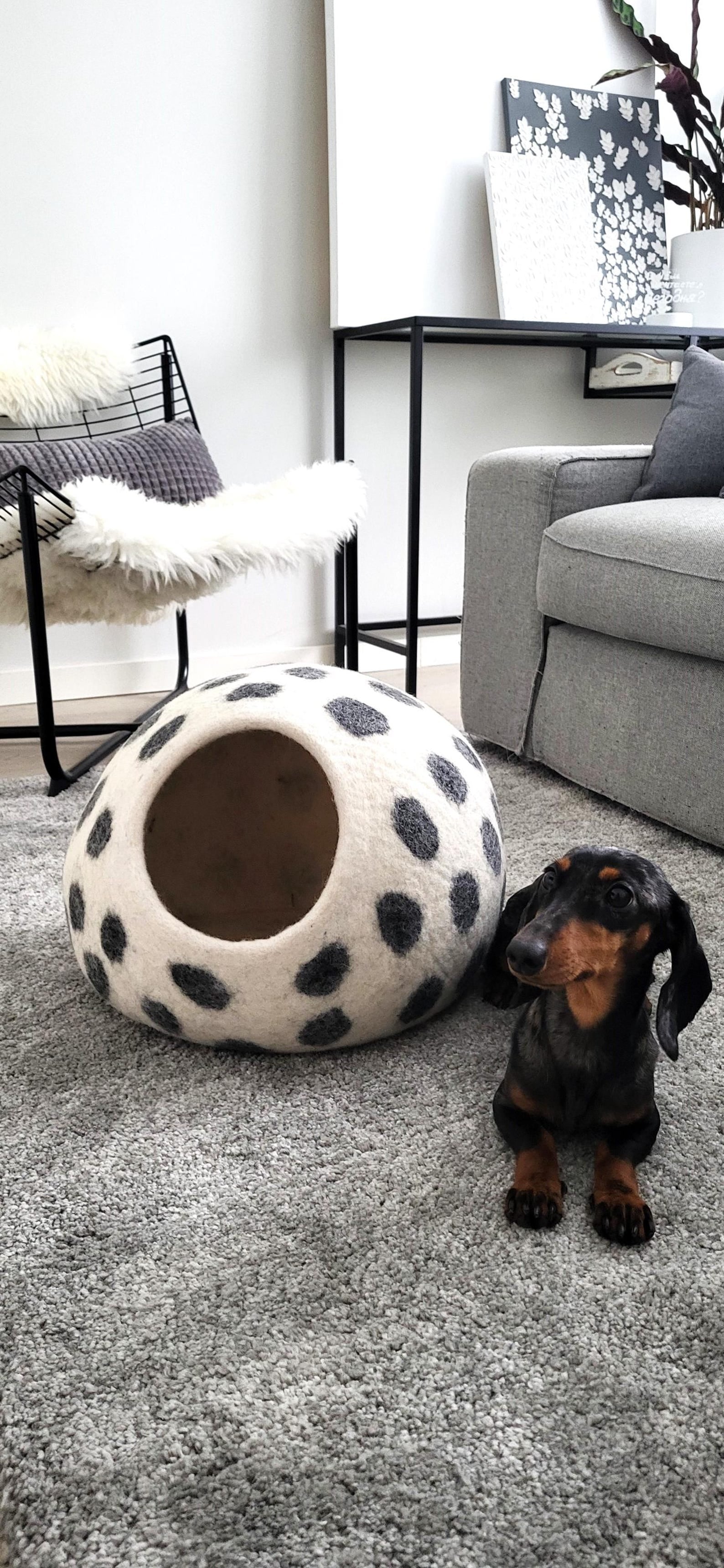 Pawlagom Handmade Cozy Woolen Bed for Cats and Dogs | 100% Natural Pet Nest Made in Poland