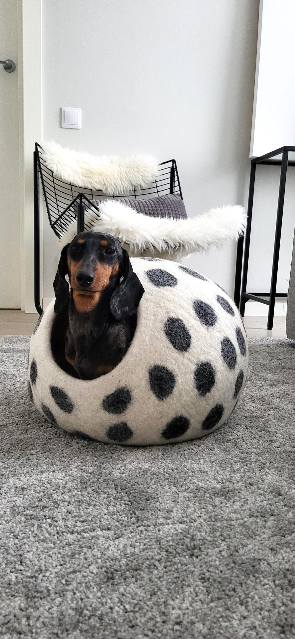 Pawlagom Handmade Cozy Woolen Bed for Cats and Dogs | 100% Natural Pet Nest Made in Poland