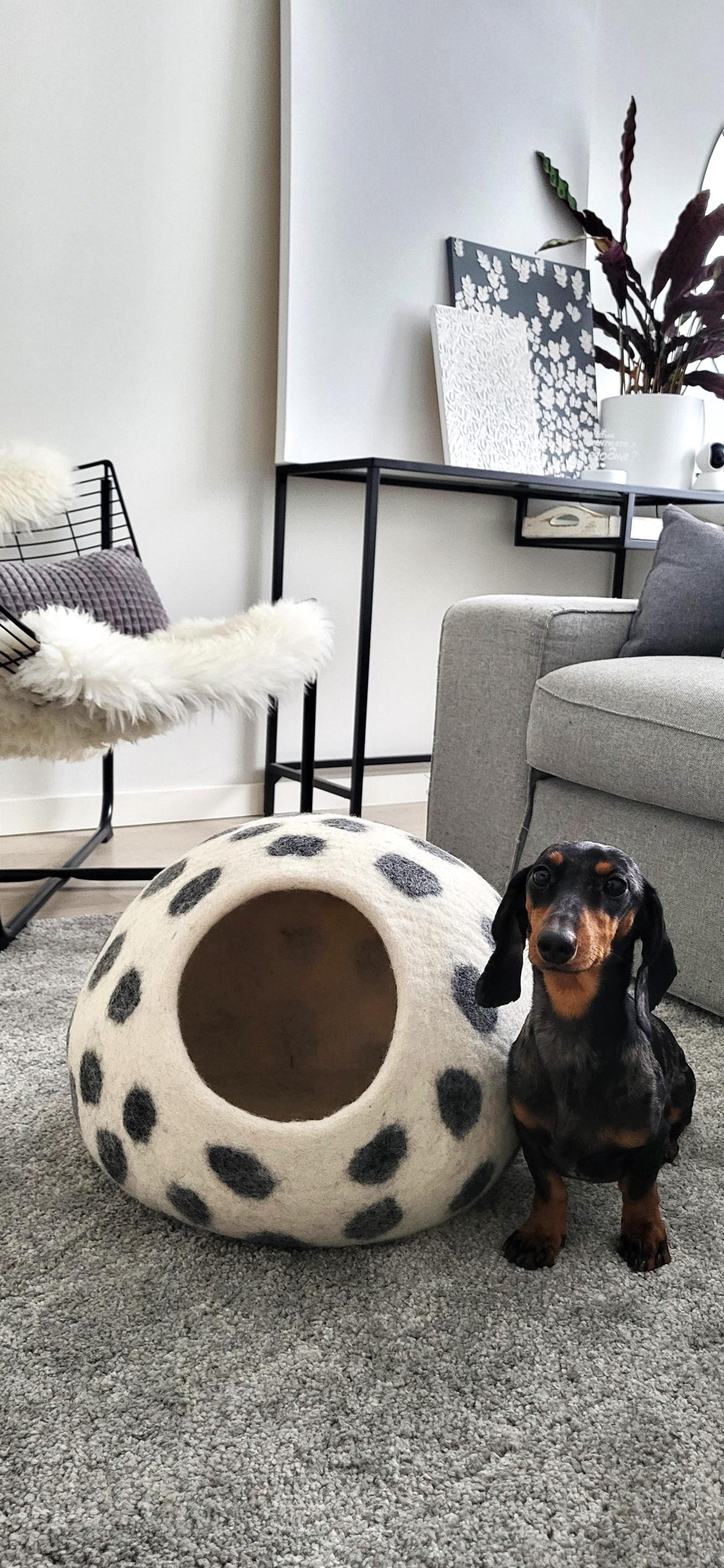Pawlagom Handmade Cozy Woolen Bed for Cats and Dogs | 100% Natural Pet Nest Made in Poland