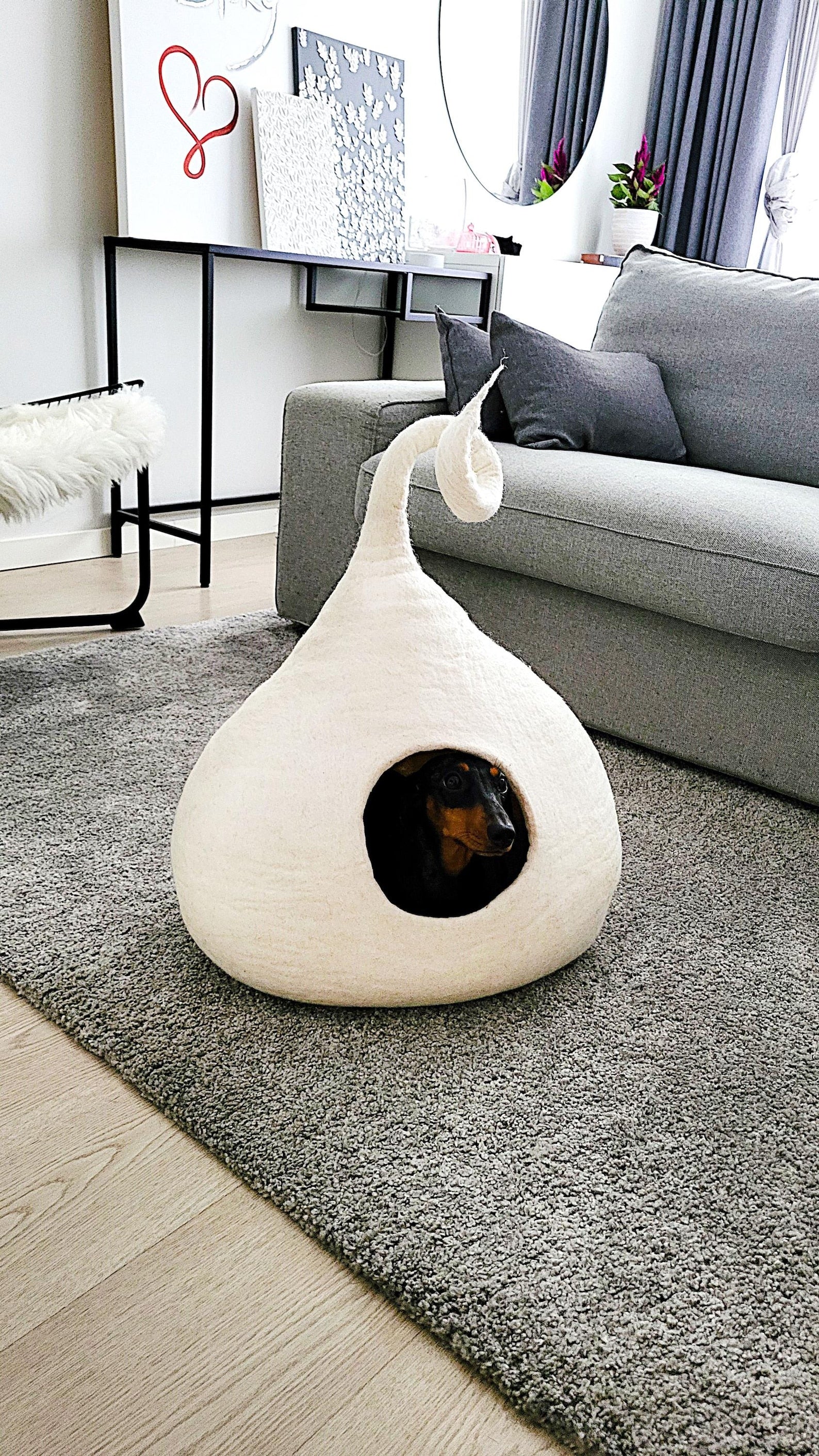 Pawlagom Handmade Cozy Woolen Bed for Cats and Dogs | 100% Natural Pet Nest Made in Poland