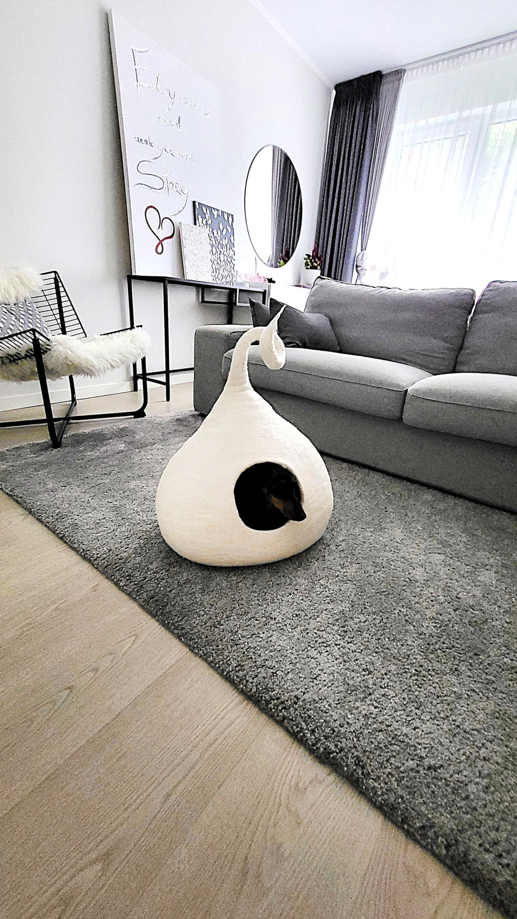 Pawlagom Handmade Cozy Woolen Bed for Cats and Dogs | 100% Natural Pet Nest Made in Poland