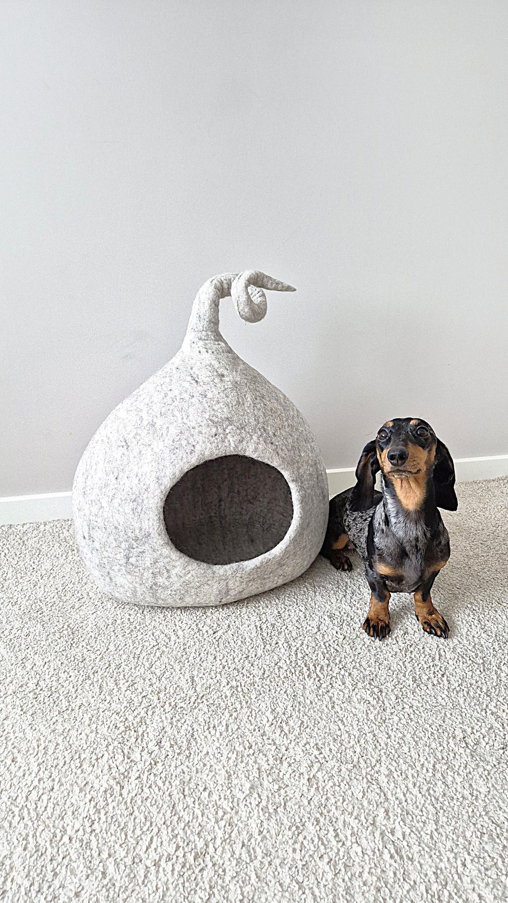 Pawlagom Handmade Cozy Woolen Bed for Cats and Dogs | 100% Natural Pet Nest Made in Poland | Custom Colors (45x50cm)
