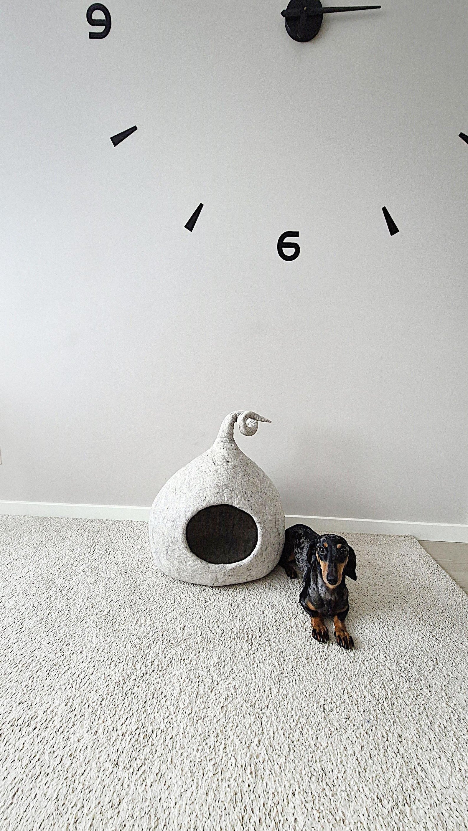 Pawlagom Handmade Cozy Woolen Bed for Cats and Dogs | 100% Natural Pet Nest Made in Poland | Custom Colors (45x50cm)